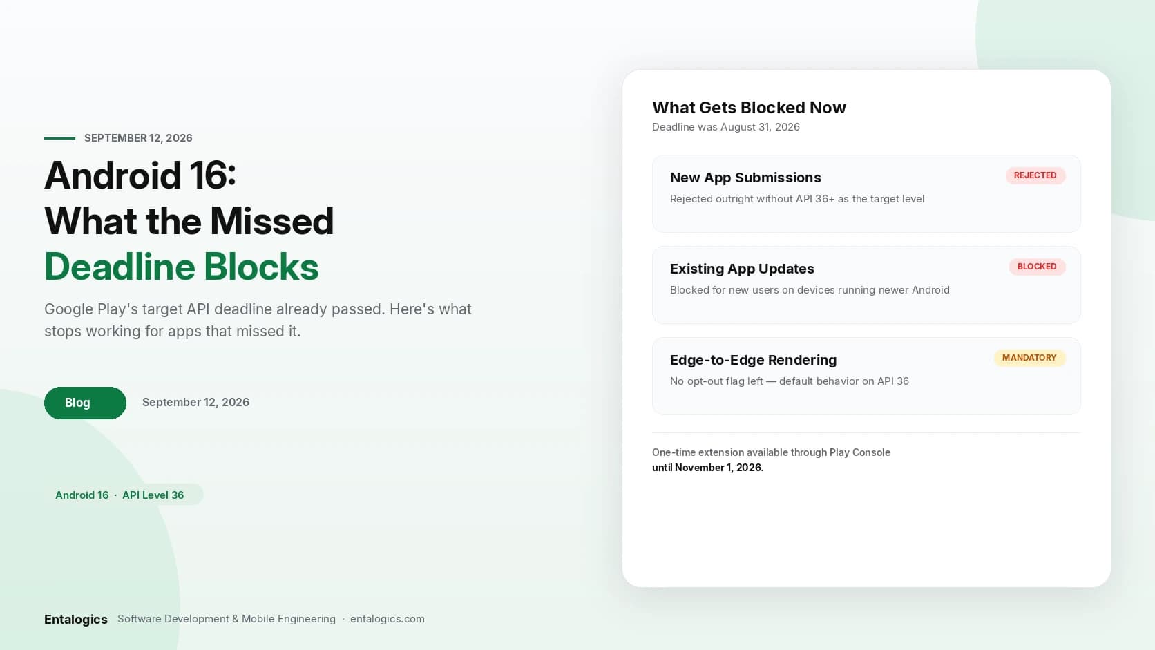 Android 16: What the Missed Deadline Actually Blocks
