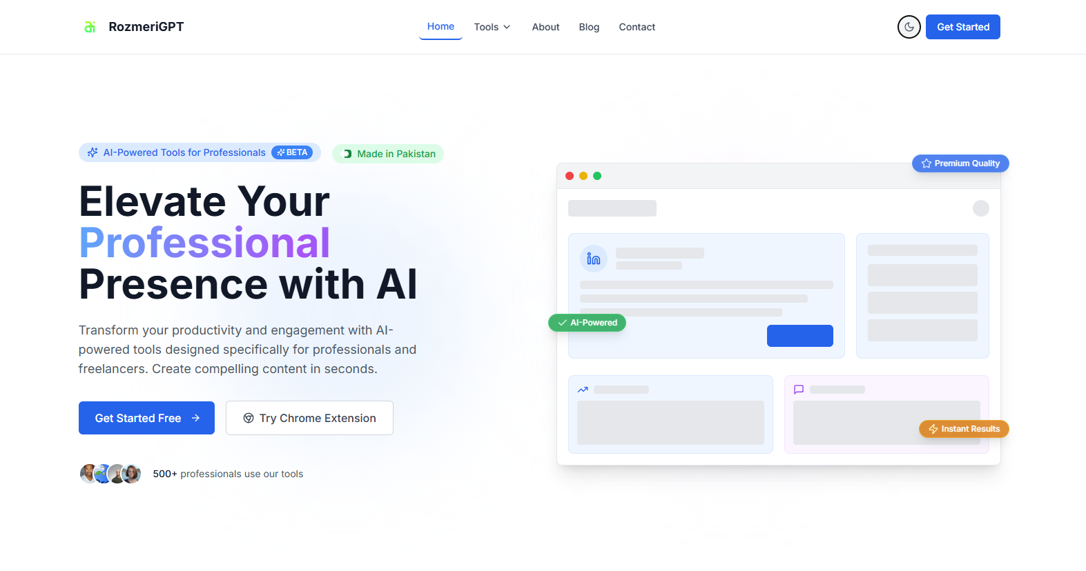 Rozmeri GPT Website & Chrome Extension